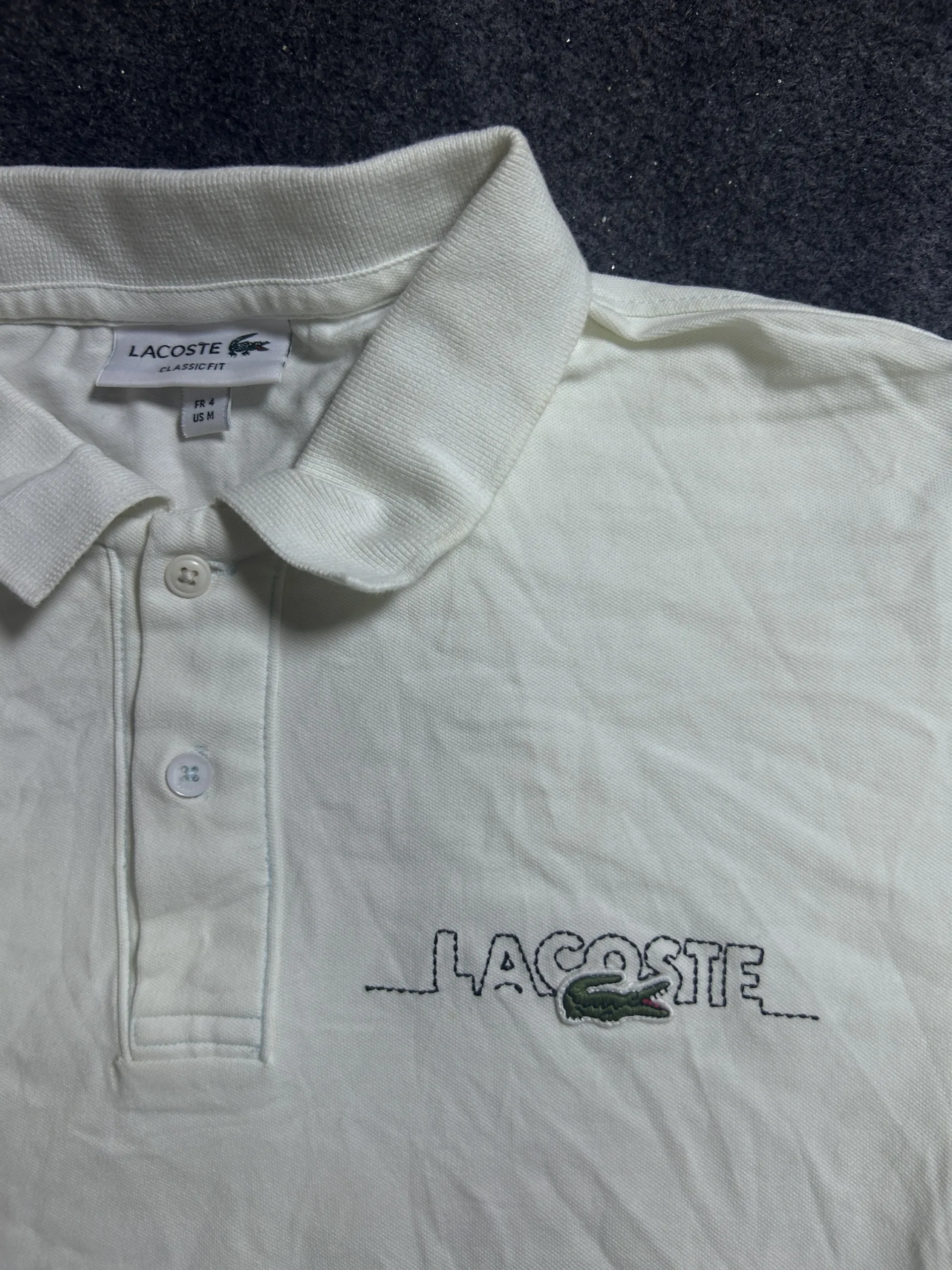 Lacoste Classic Fit White Polo T-Shirt – Men’s Size M