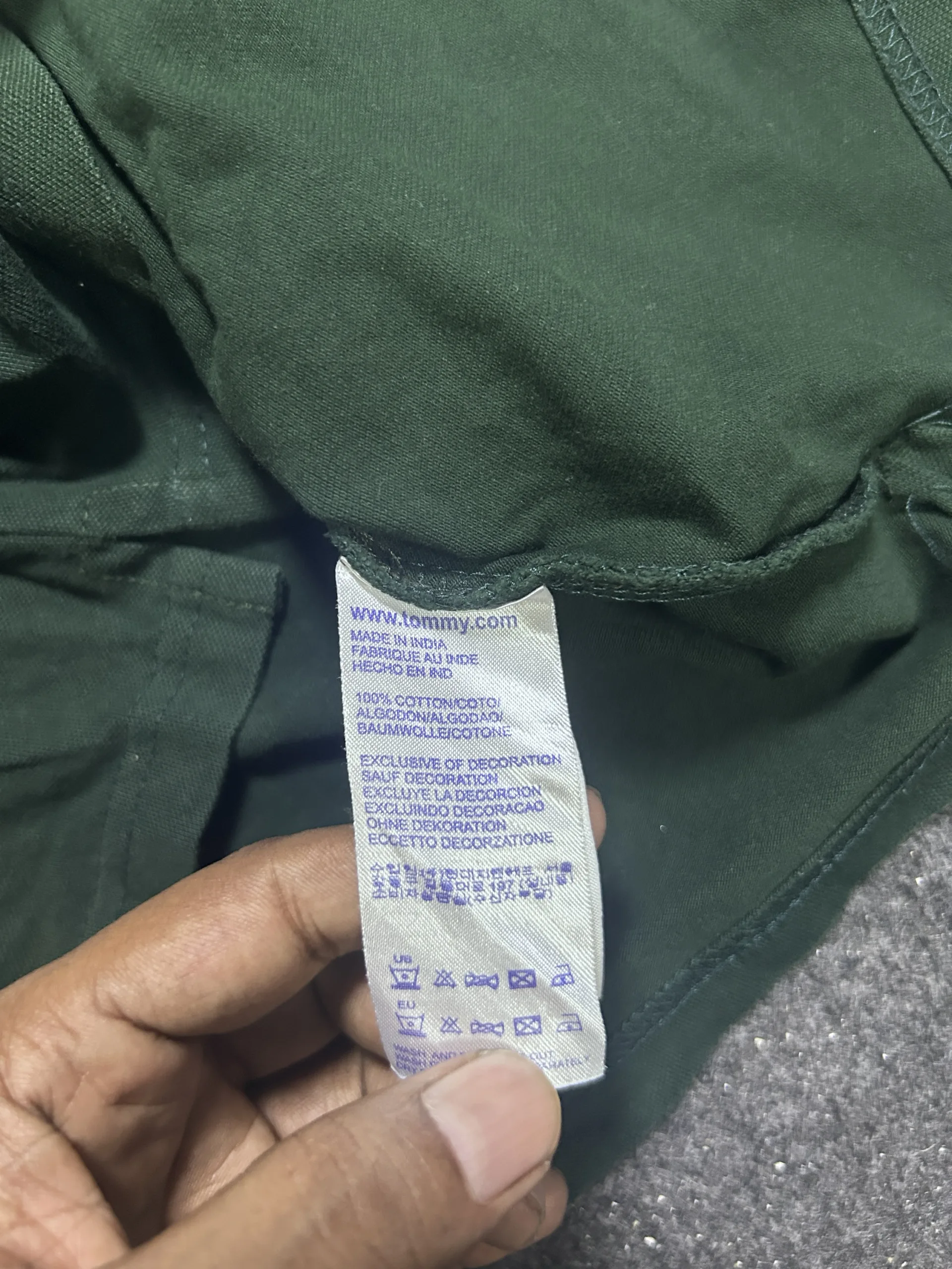 Tommy Hilfiger Green Colorblock Polo Shirt – 100% Cotton Piqué | M