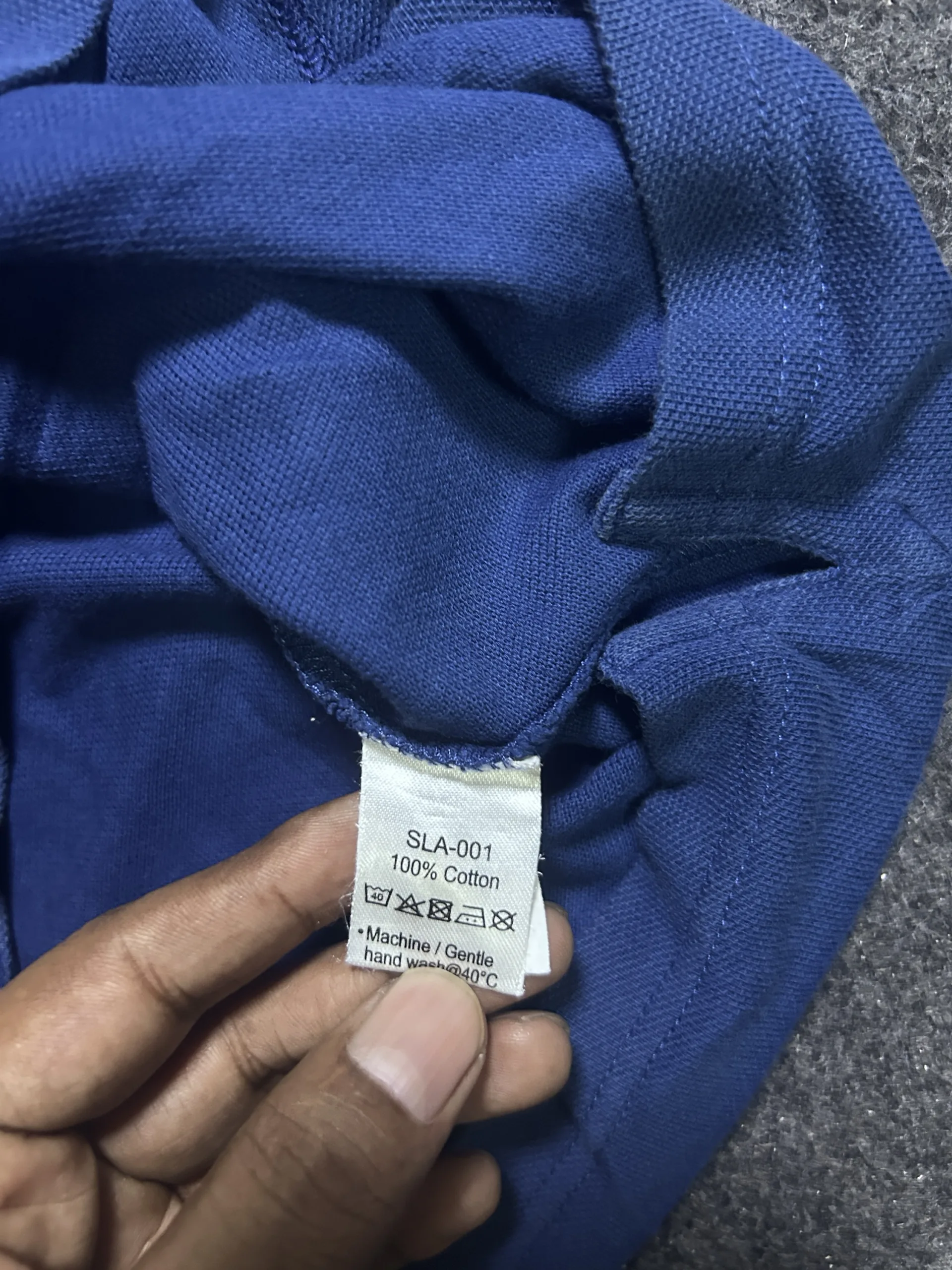Lacoste Blue Slim Fit Polo Shirt – Classic Croc Logo | M