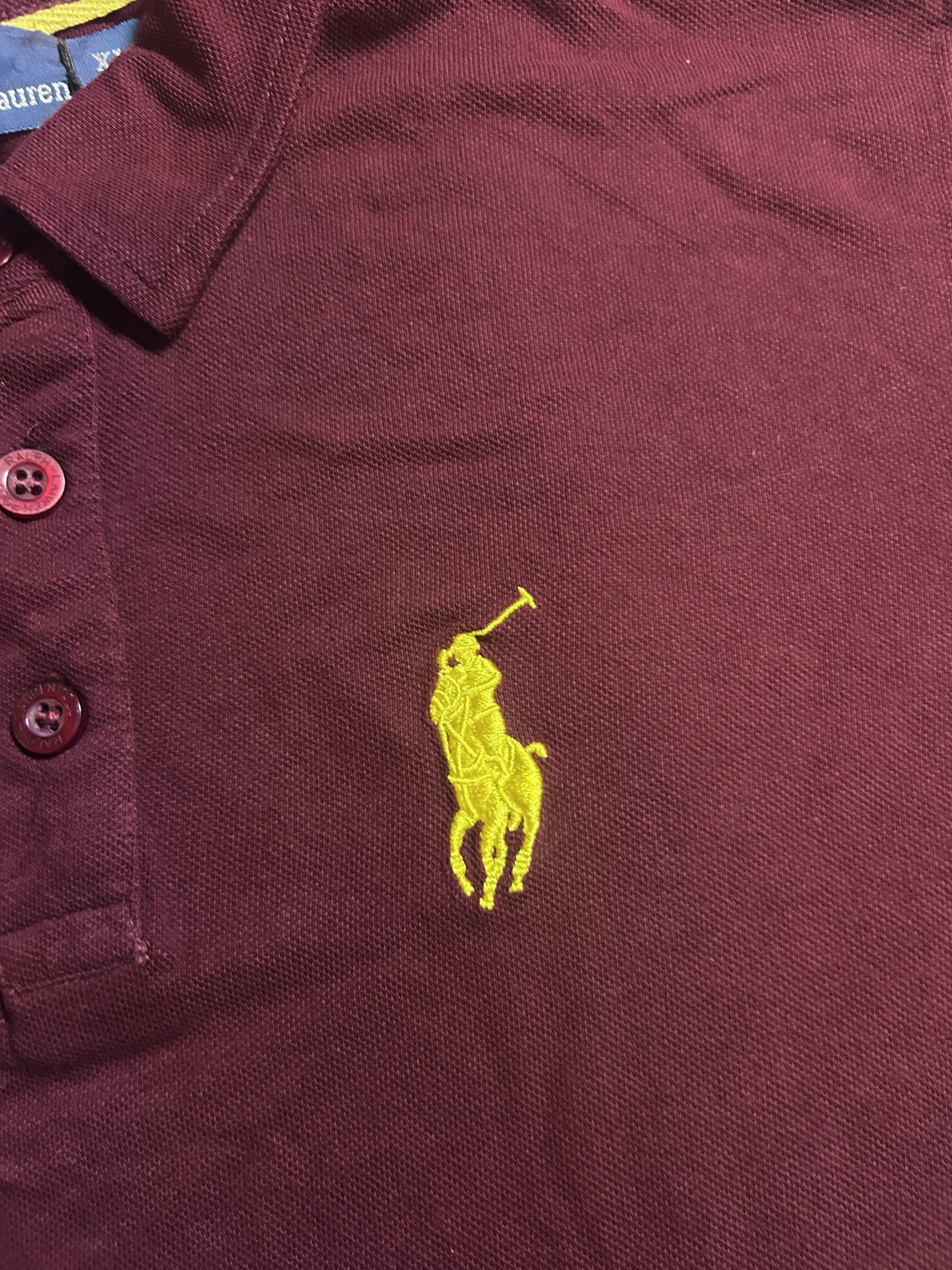 Polo Ralph Lauren Burgundy Yellow Pony Polo Shirt – Men’s M